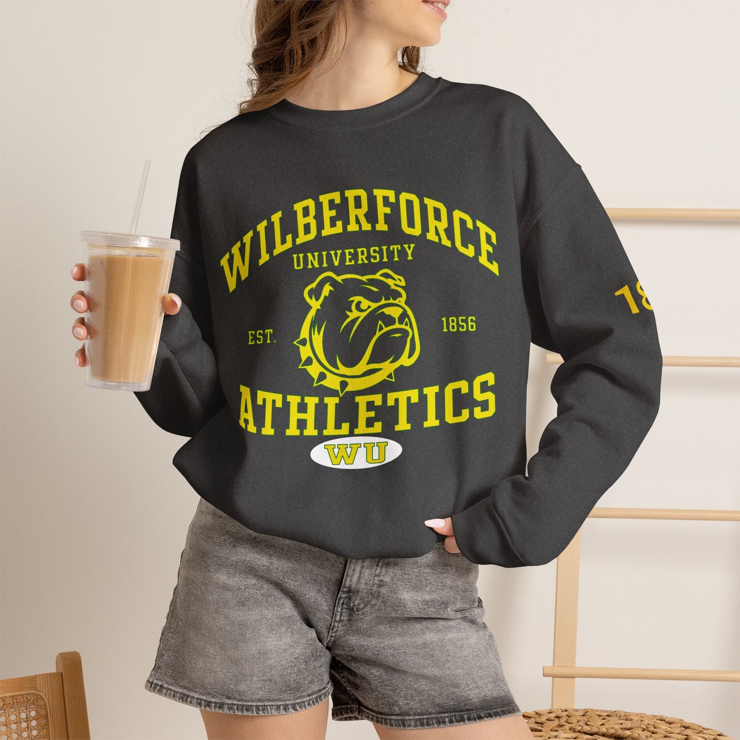 Wilberforce University Athletics Crewneck Sweatshirt — Bulldog Collegiate Pullover Printify