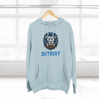 Detroit Lion Crest Hoodie — Vintage Sports Fleece Pullover Printify