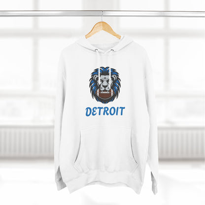 Detroit Lion Crest Hoodie — Vintage Sports Fleece Pullover Printify