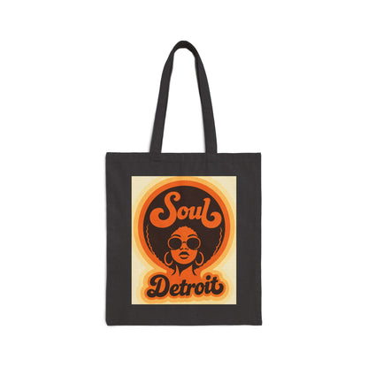Soul Detroit Canvas Tote Bag — Retro 70s Soul Music Market Shopper Printify
