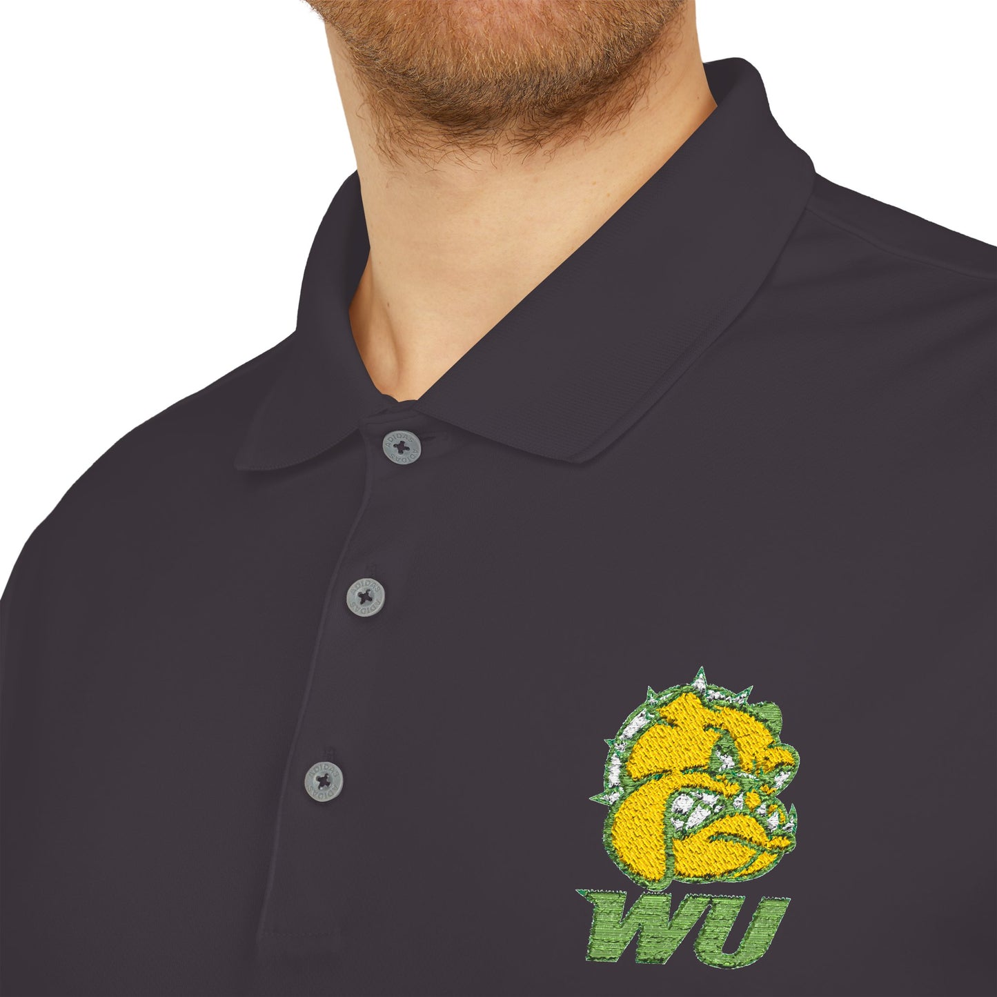 WU Bulldog Logo Polo Shirt — Embroidered College Team Performance Polo Printify