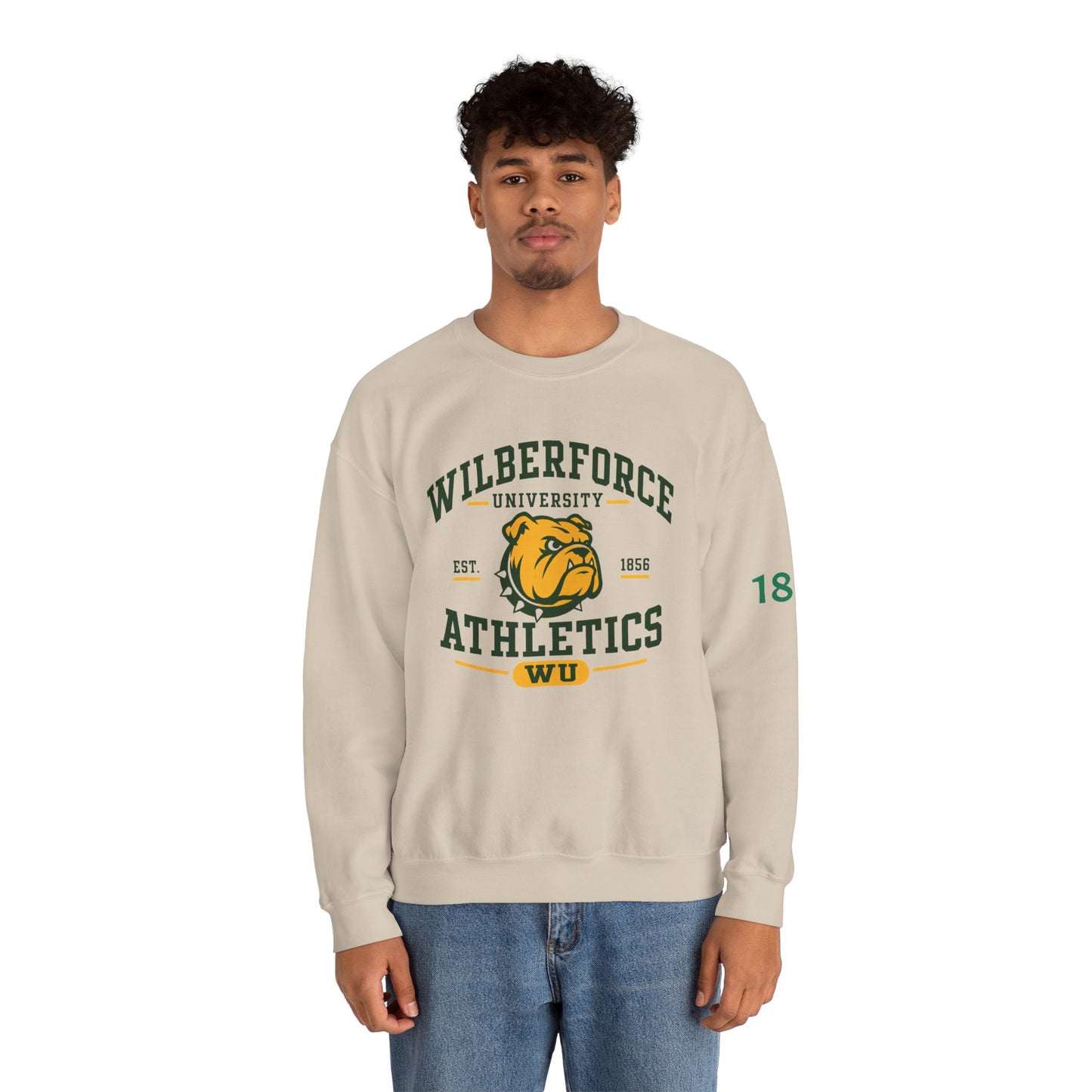 Wilberforce University Athletics Crewneck Sweatshirt — Bulldog Collegiate Pullover Printify