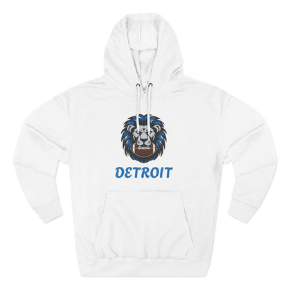 Detroit Lion Crest Hoodie — Vintage Sports Fleece Pullover Printify