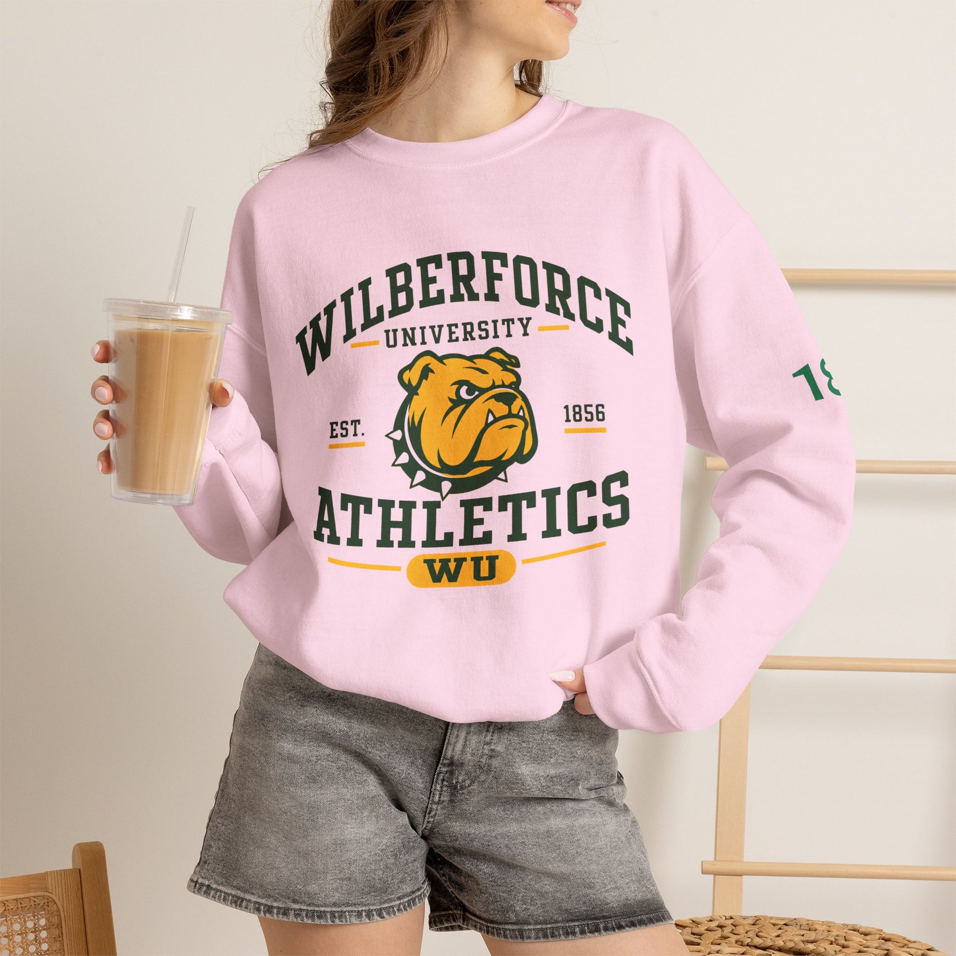 Wilberforce University Athletics Crewneck Sweatshirt — Bulldog Collegiate Pullover Printify