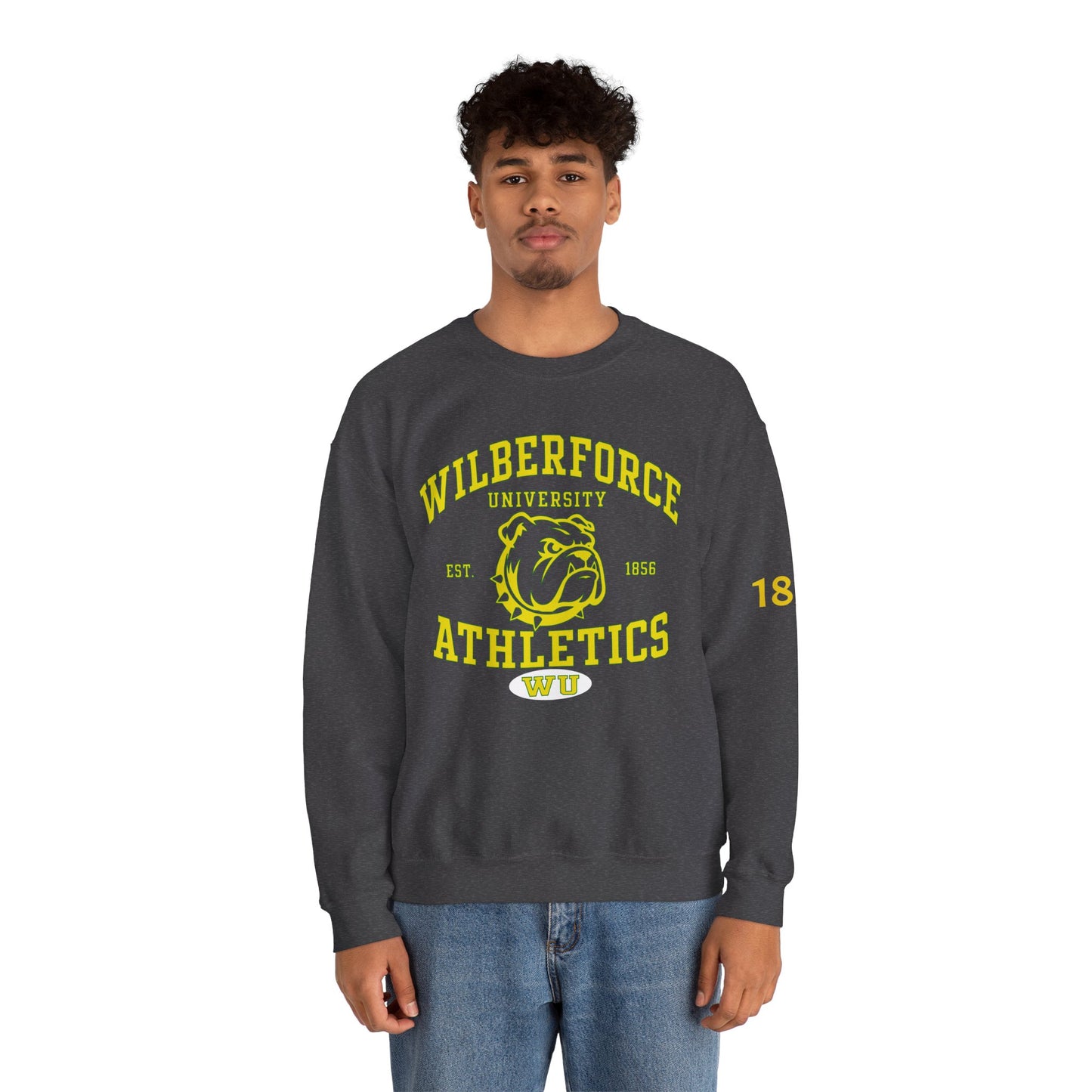 Wilberforce University Athletics Crewneck Sweatshirt — Bulldog Collegiate Pullover Printify