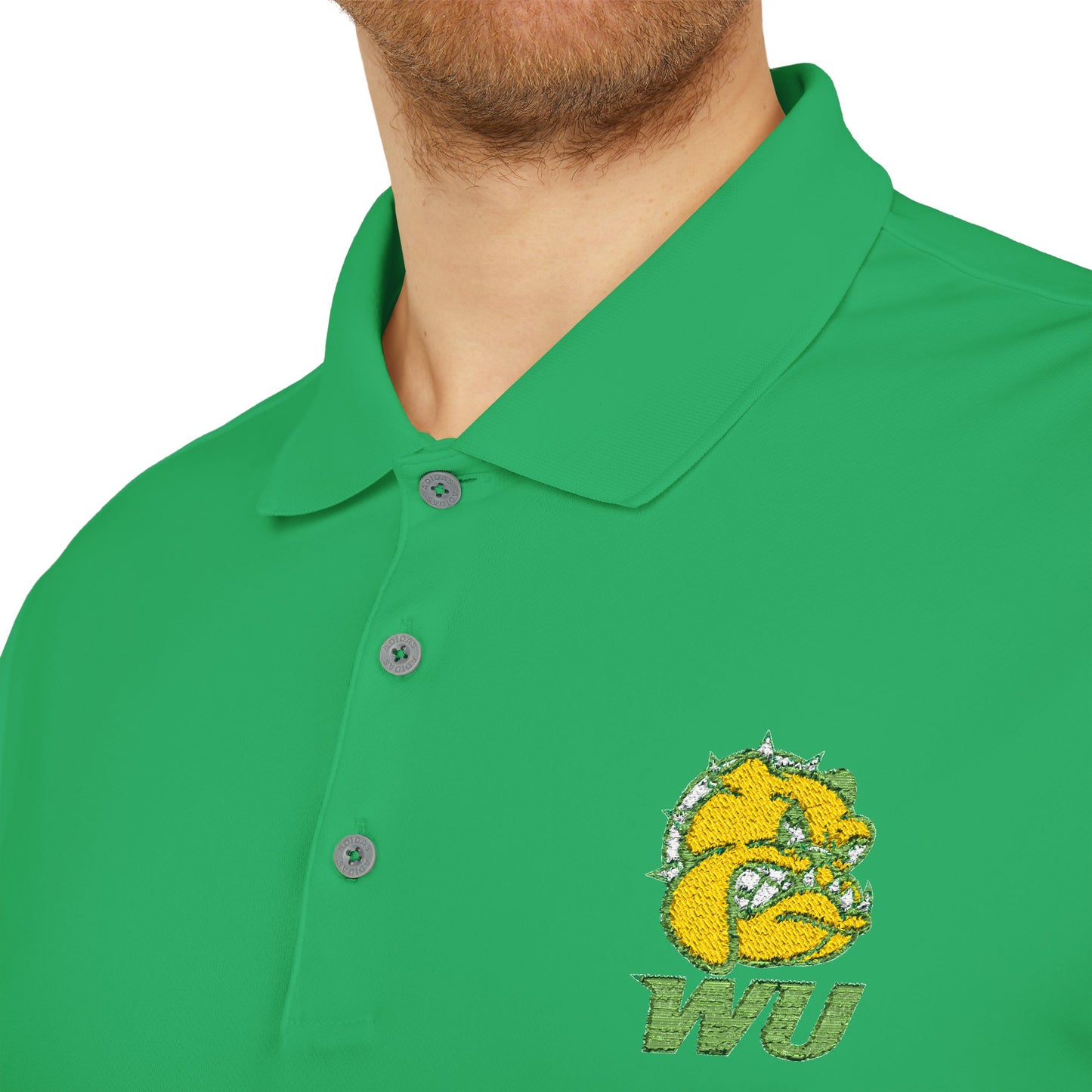 WU Bulldog Logo Polo Shirt — Embroidered College Team Performance Polo Printify