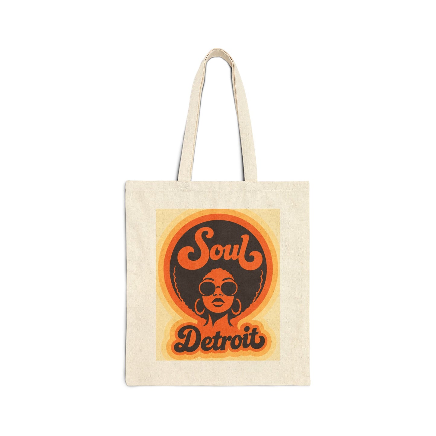 Soul Detroit Canvas Tote Bag — Retro 70s Soul Music Market Shopper Printify