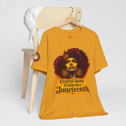 Juneteenth Celebration T-Shirt — "Central State Celebrates Juneteenth" Retro Afro Pride Tee