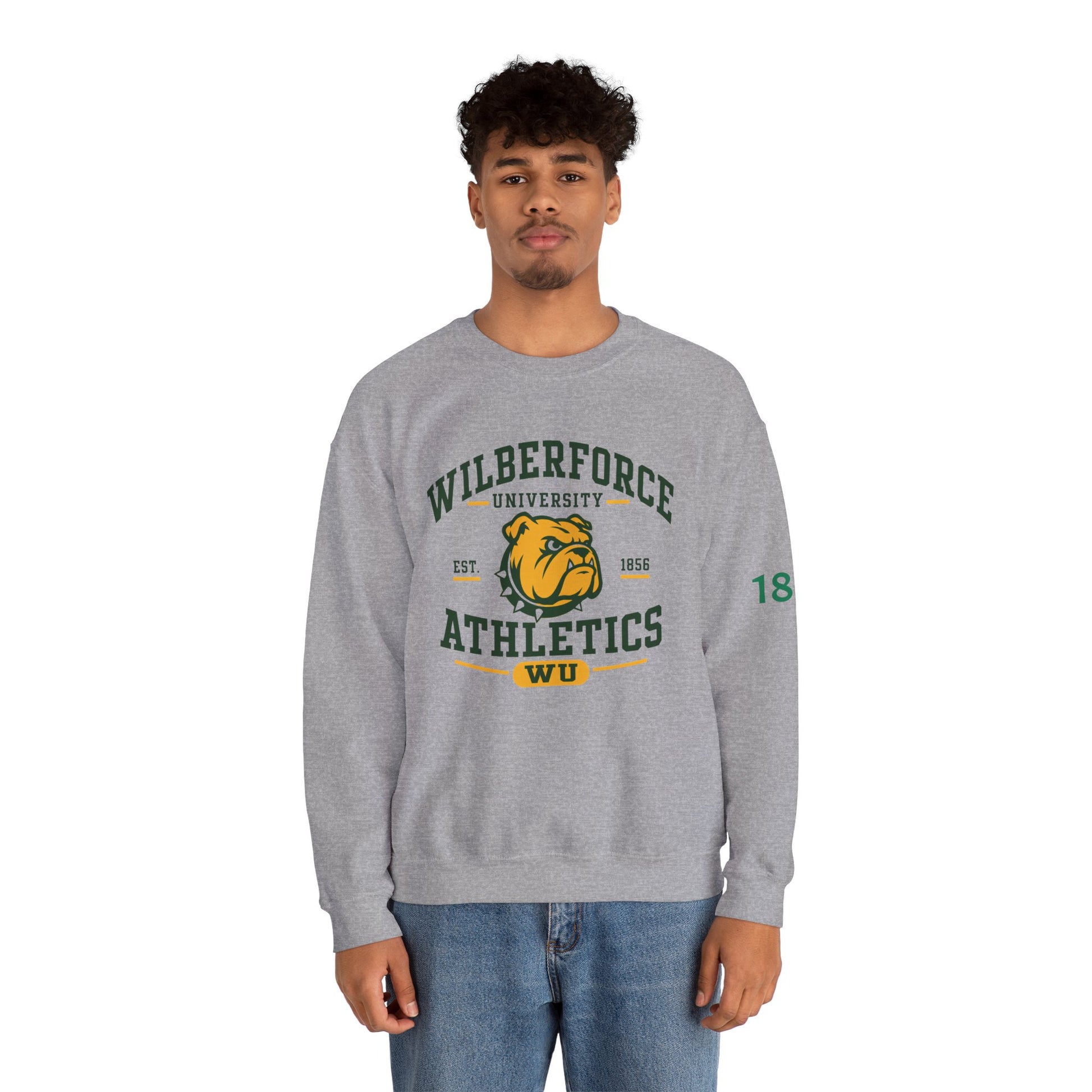 Wilberforce University Athletics Crewneck Sweatshirt — Bulldog Collegiate Pullover Printify