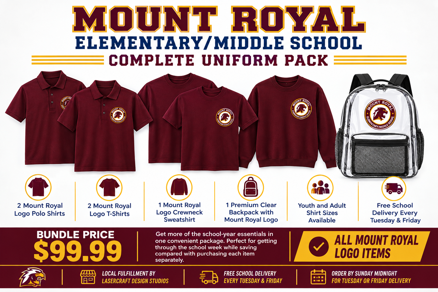 Mount Royal Complete Uniform Pack Lasercraft Design