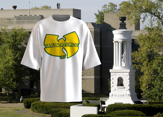 Wu-Tang Style Logo Tee — Wilberforce University Vintage Hip-Hop Graphic T-Shirt