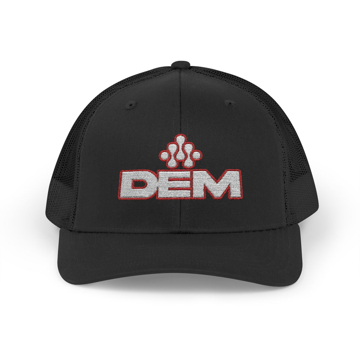 Copy of DEM Logo Snapback Trucker Cap — Red Mesh Baseball Hat - Lasercraft Design