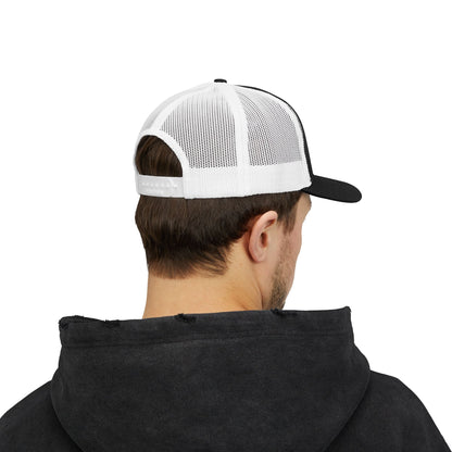 DEM Logo Snapback Trucker Cap — Red Mesh Baseball Hat - Lasercraft Design