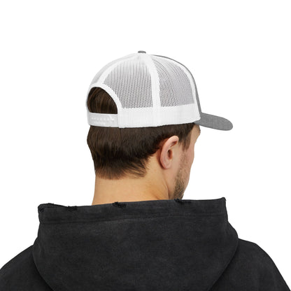 DEM Logo Snapback Trucker Cap — Red Mesh Baseball Hat - Lasercraft Design
