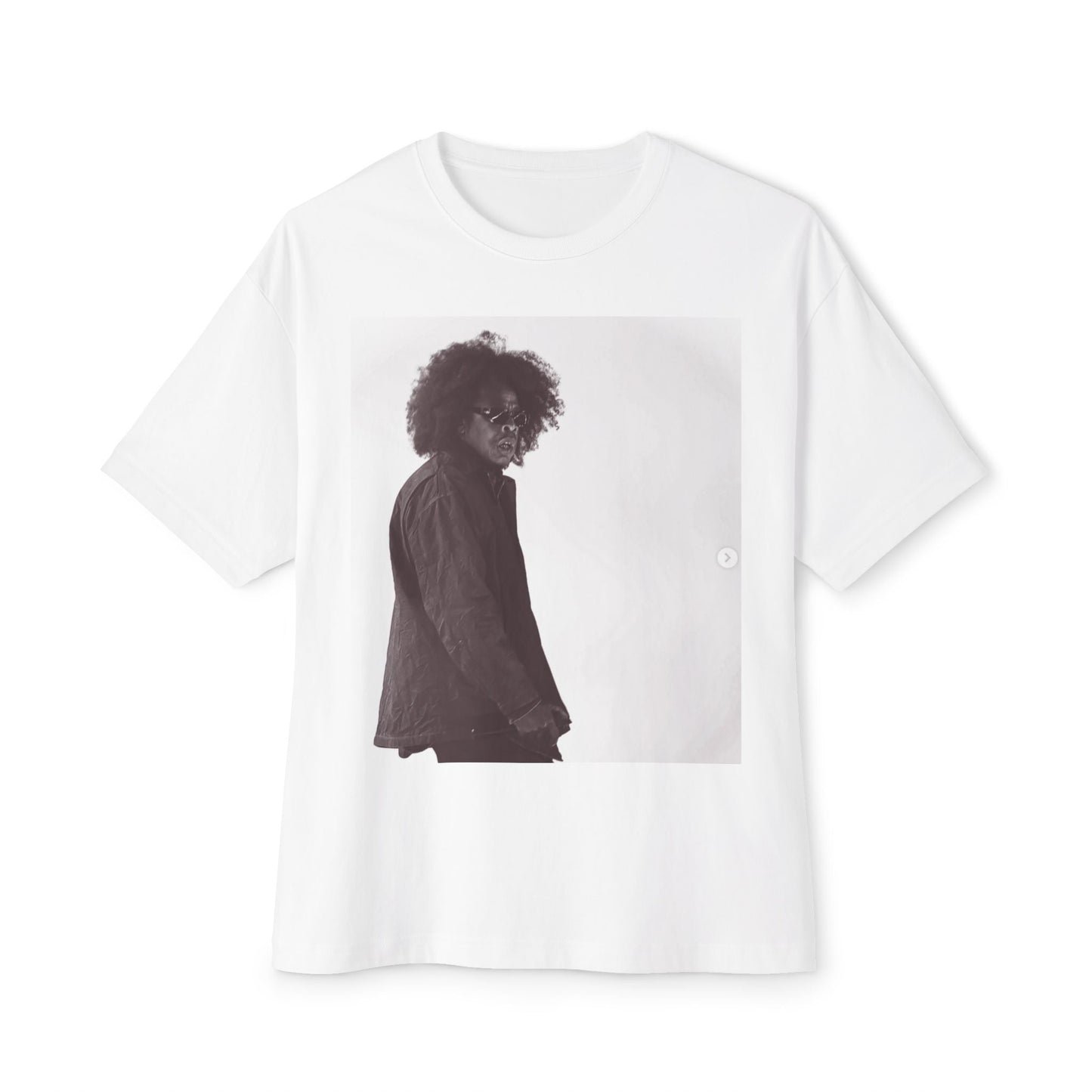 Jay - Z Roots Picnic 2026 Bella and Canvas Photo Tee - Oversized Photo Print Tee — Vintage Black & White Portrait Boxy T‑Shirt - Lasercraft Design