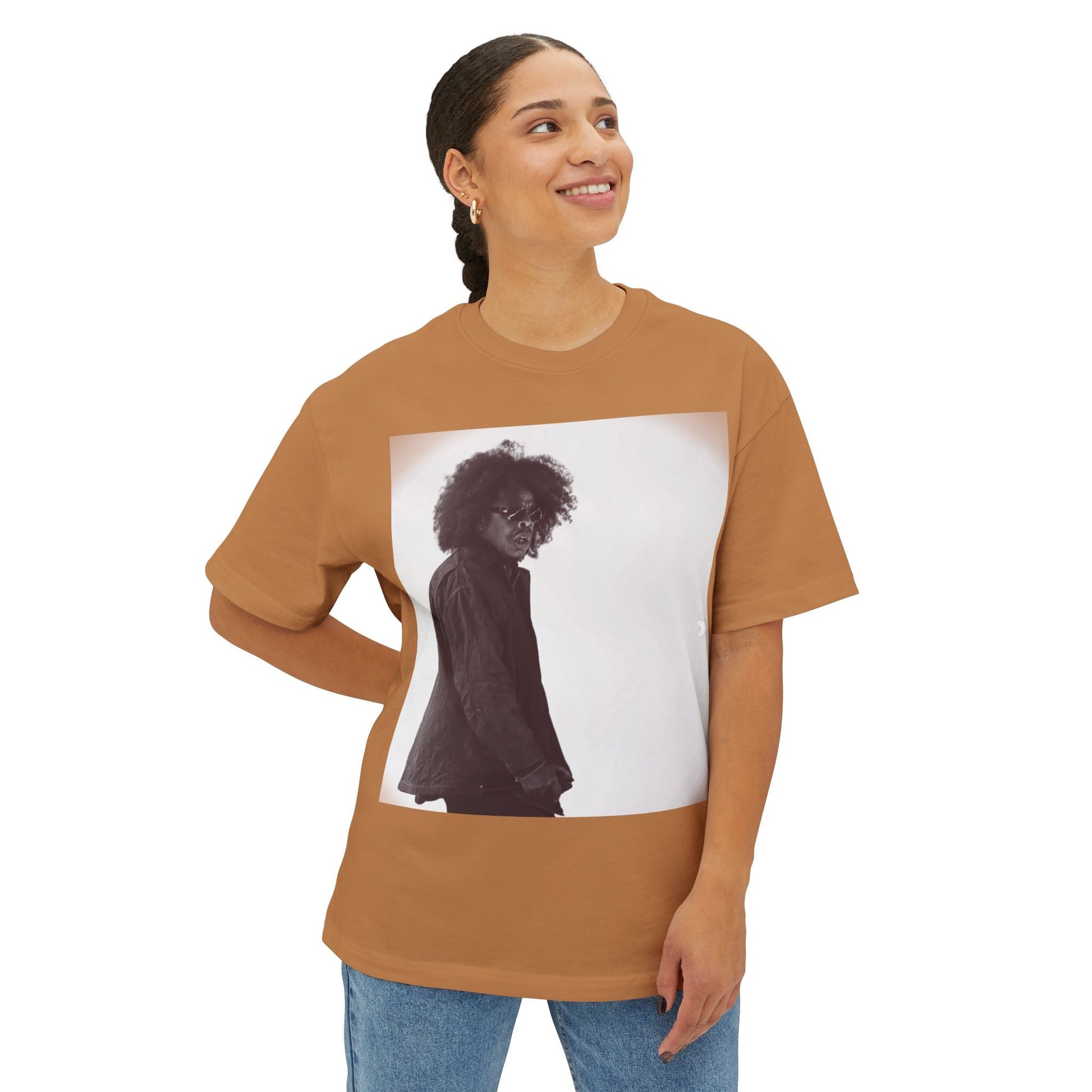 Jay - Z Roots Picnic 2026 Bella and Canvas Photo Tee - Oversized Photo Print Tee — Vintage Black & White Portrait Boxy T‑Shirt - Lasercraft Design