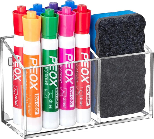 Magnetic Dry Erase Marker Holder with Eraser Slot - Lasercraft Design